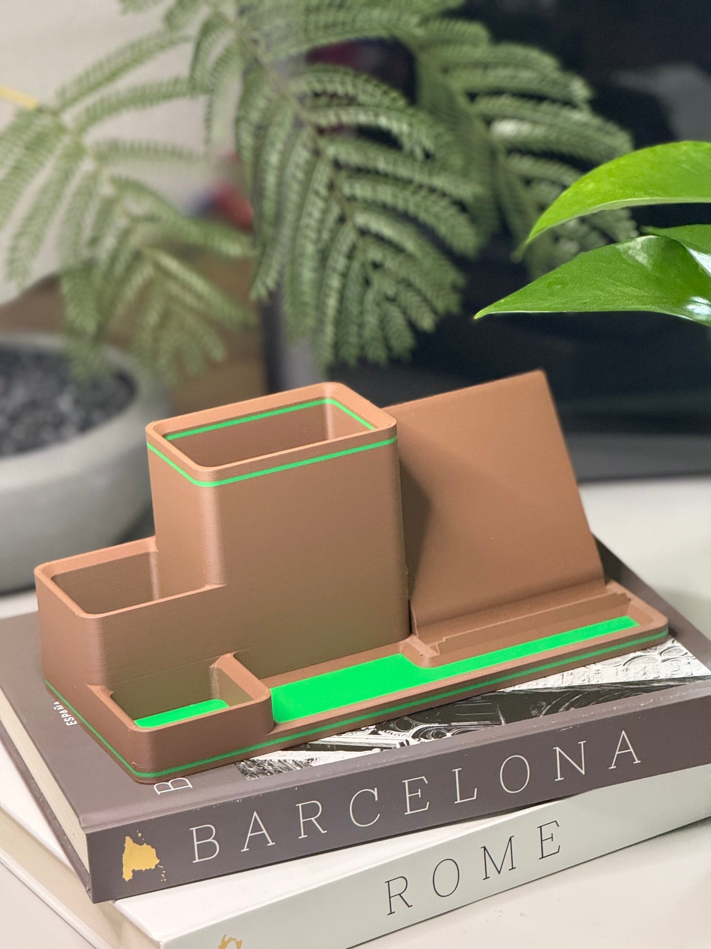 Pen Holder and Sticky Note Desk Organizer