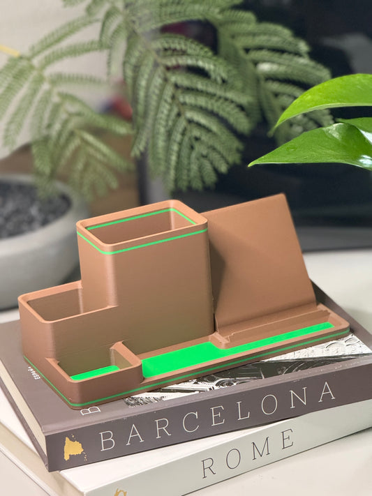 Pen Holder and Sticky Note Desk Organizer